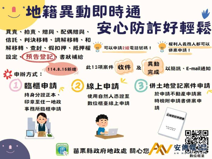 不動產詐騙頻傳！地籍異動即時通新增預告登記