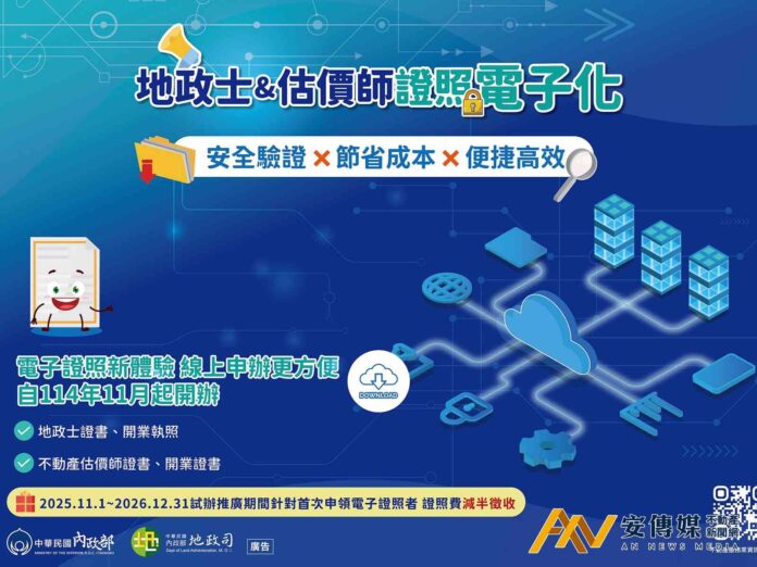 地政士、不動產估價師相關證照11月開放電子化申辦