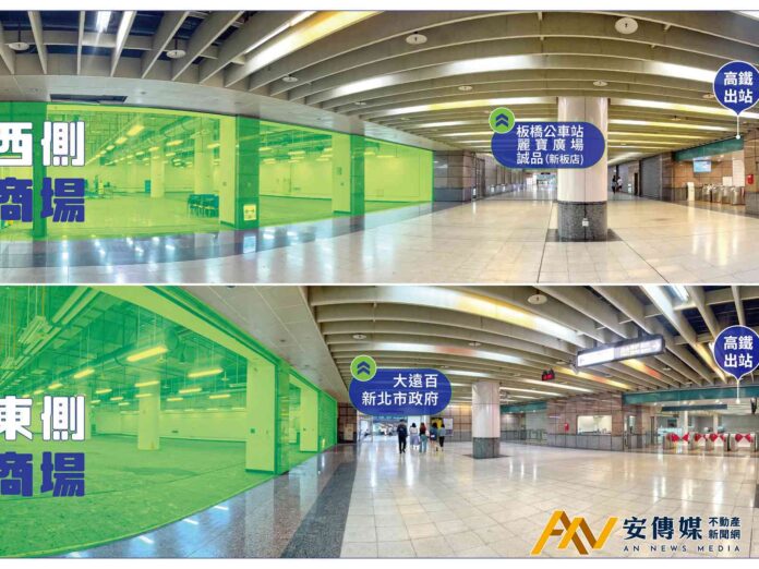 板橋車站大樓地下一層東、西兩側商空租賃案，環球購物中心得標