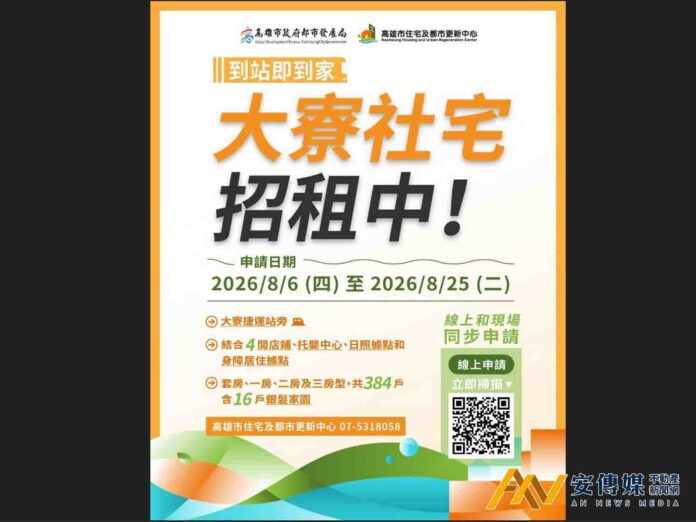 高雄大寮社宅招租 8月6日受理申請