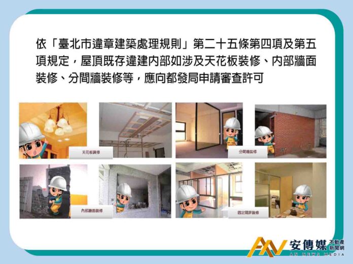 屋頂既存違建裝修未申請許可 優先查報拆除